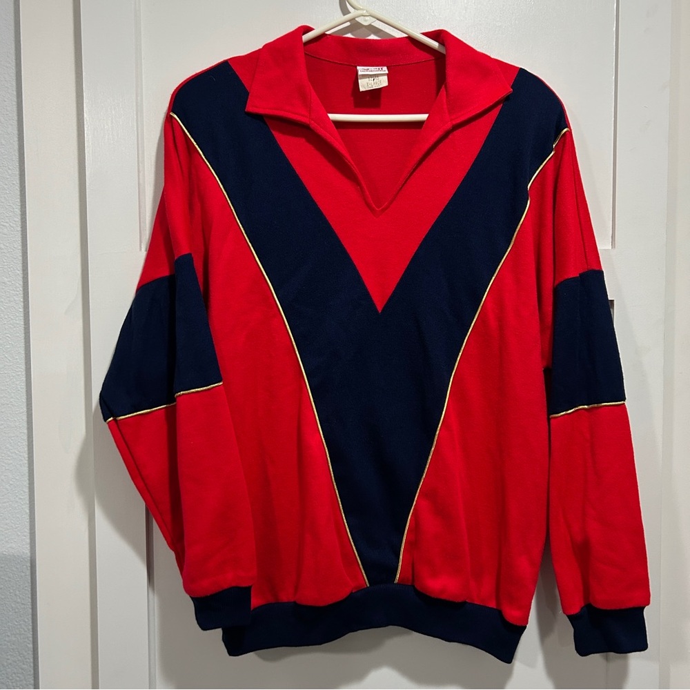 Vintage Graff California 80’s sweatshirt track style with shoulder pads XL